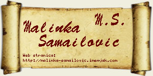 Malinka Samailović vizit kartica